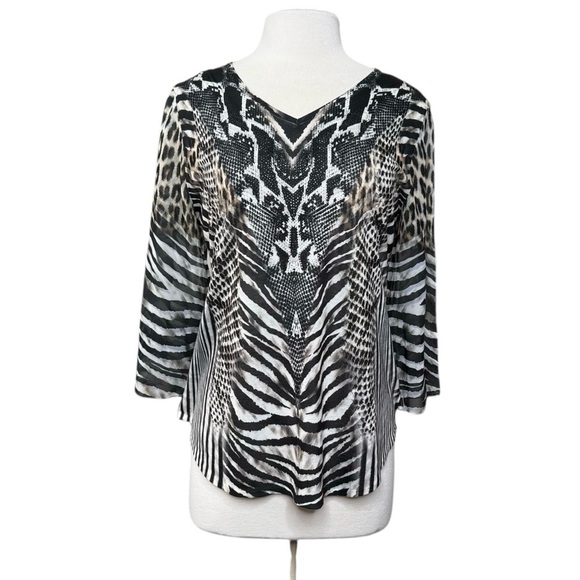 NEW Chico’s Animal Print Blouse Shirt. Classic Boho 90s bold Snakeskin zebra. 1 - Picture 14 of 14